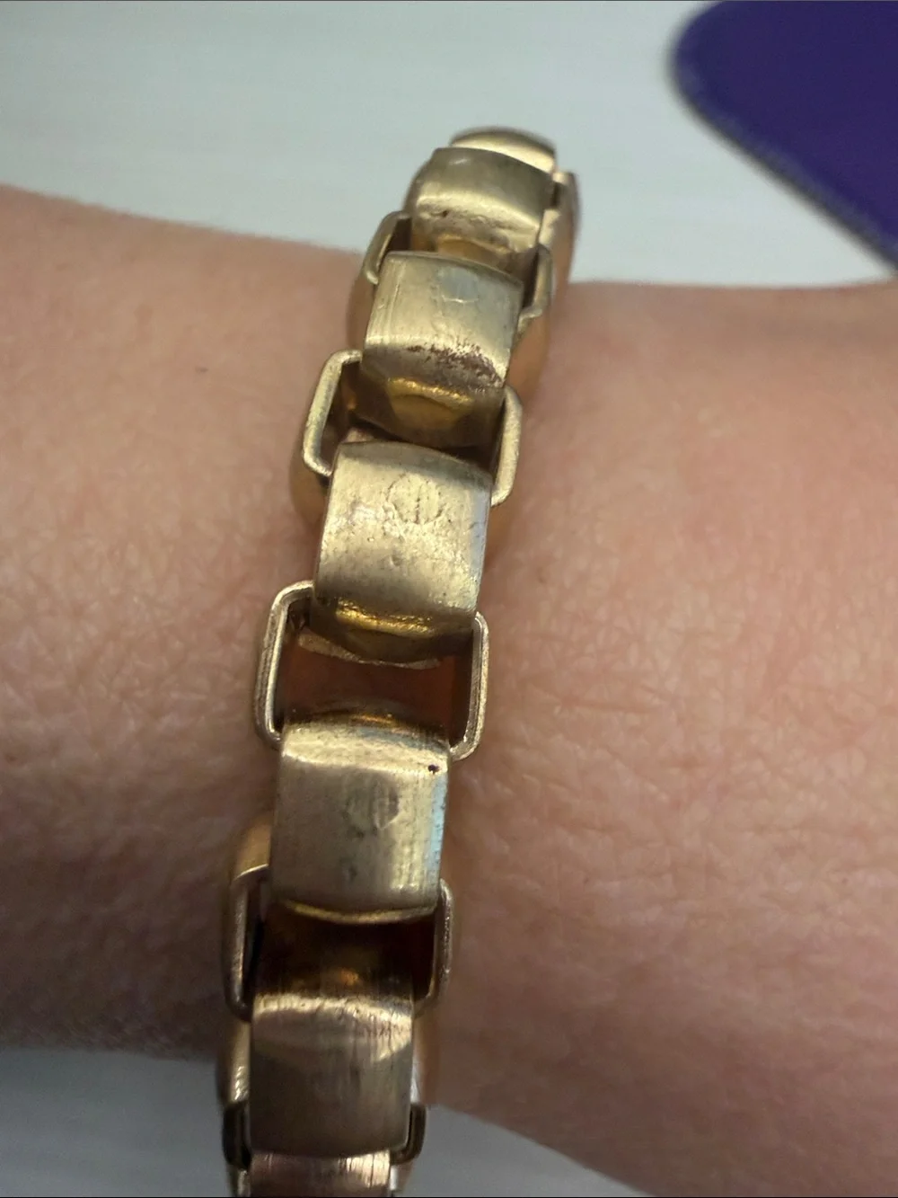 Women's Polished Gold Link Bracelet - Elegant Everyday Chain